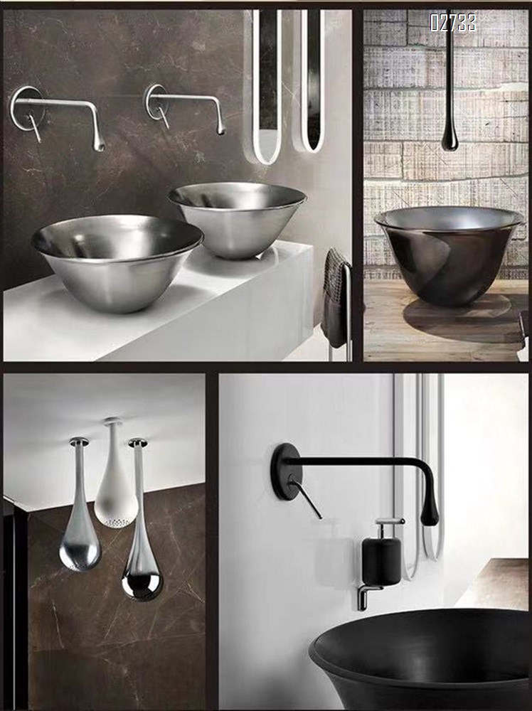 All Brass concealed faucet countertop basin gold faucet recessed wall basin creative water droplet shape faucet