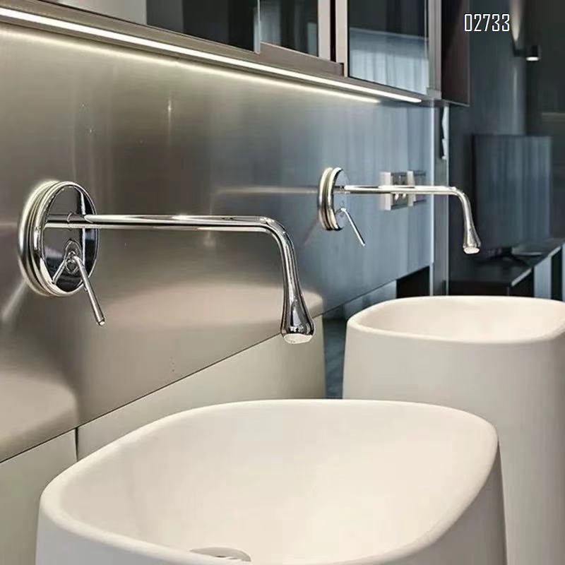 All Brass concealed faucet countertop basin gold faucet recessed wall basin creative water droplet shape faucet
