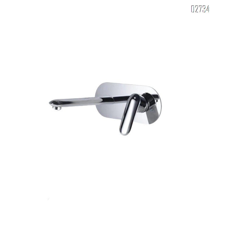 New product fine brass silver color concealed surface basin faucet double-connection cold and hot water wall-mounted wash basin faucet