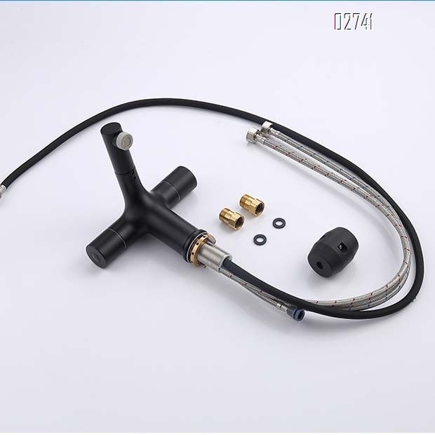 Full Brass temperature memory pull-out faucet for bathroom wash basin wash hand pool wash basin extendable faucet