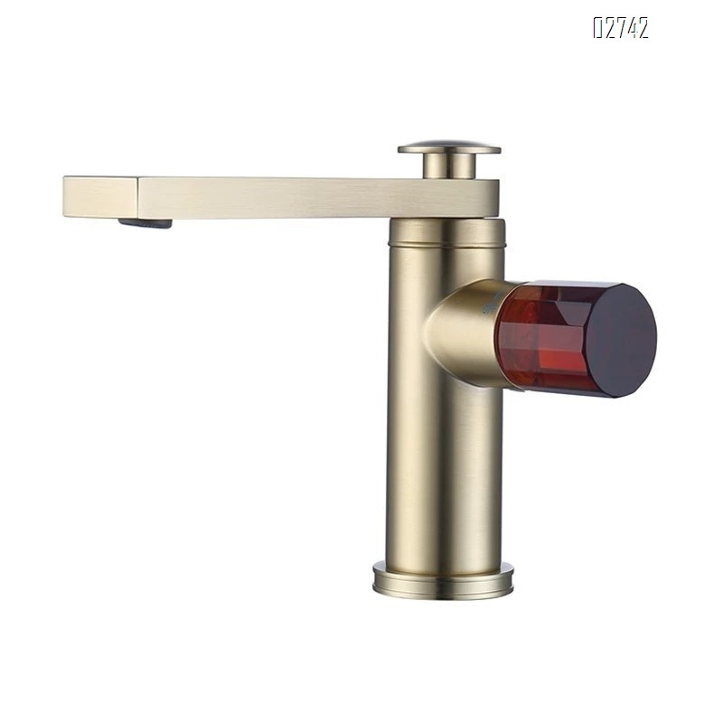 all Brass Bathroom black single-hole faucet for washbasin cold and hot water tap for wash basin on the counter