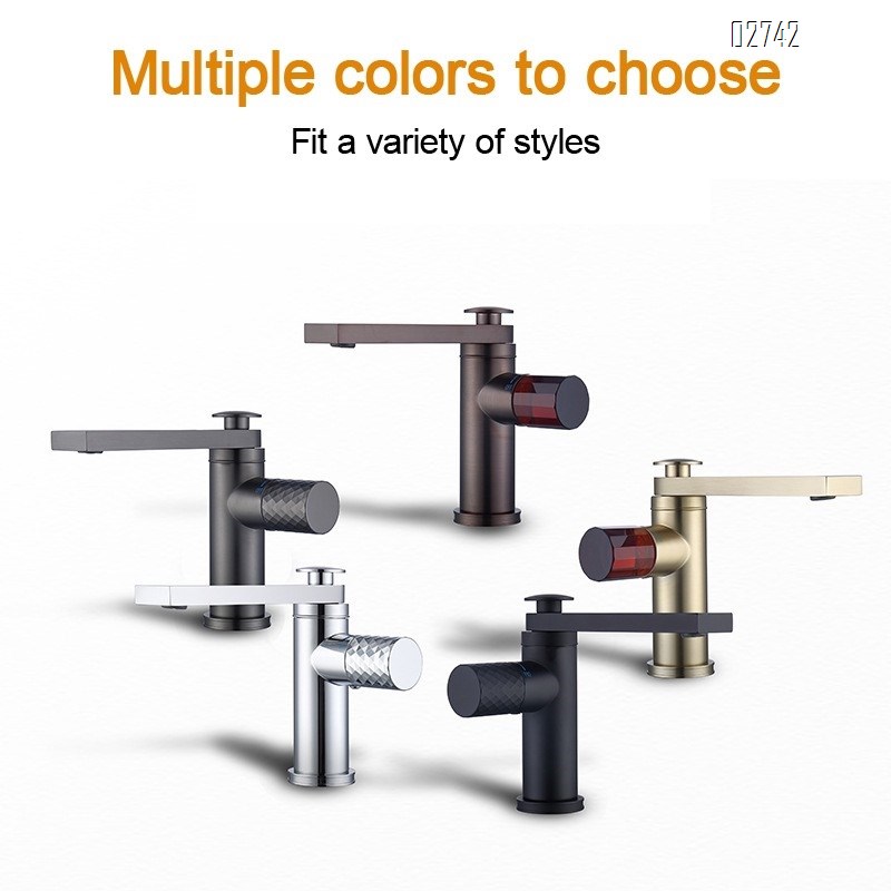 all Brass Bathroom black single-hole faucet for washbasin cold and hot water tap for wash basin on the counter