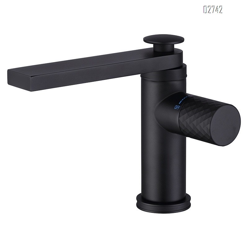 all Brass Bathroom black single-hole faucet for washbasin cold and hot water tap for wash basin on the counter
