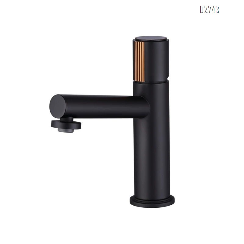 European style bathroom all copper single hole black surface basin faucet cold and hot water wash basin washstand basin faucet