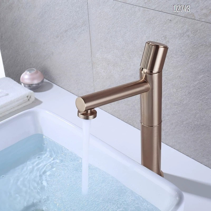 European style bathroom all copper single hole black surface basin faucet cold and hot water wash basin washstand basin faucet
