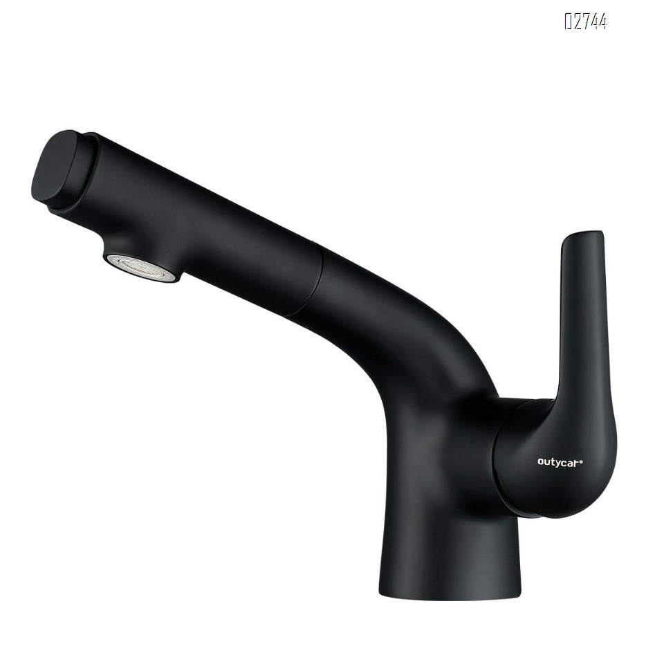 White pull-out faucet for washbasin all Brass home bathroom faucet pull-out wash basin faucet