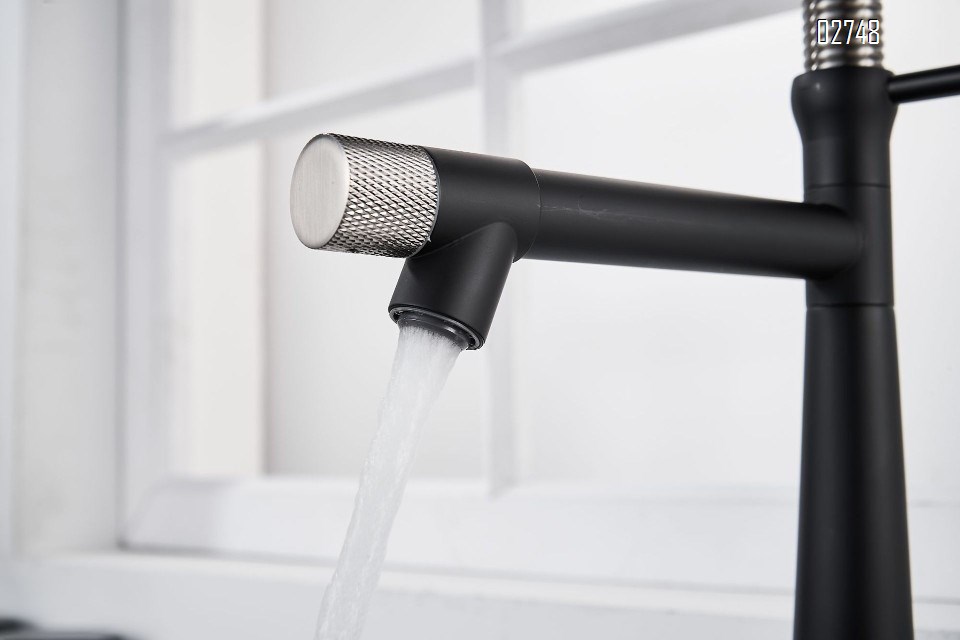 pull-down Cold and hot water faucet all Brass spring double pipe faucet sink wash basin faucet