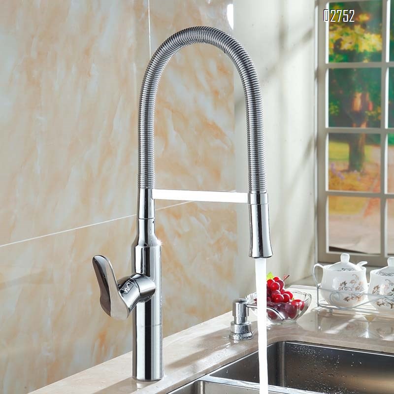 all brass pull-down cold and hot water Kitchen faucet sprayer for sink and washing dishes at home