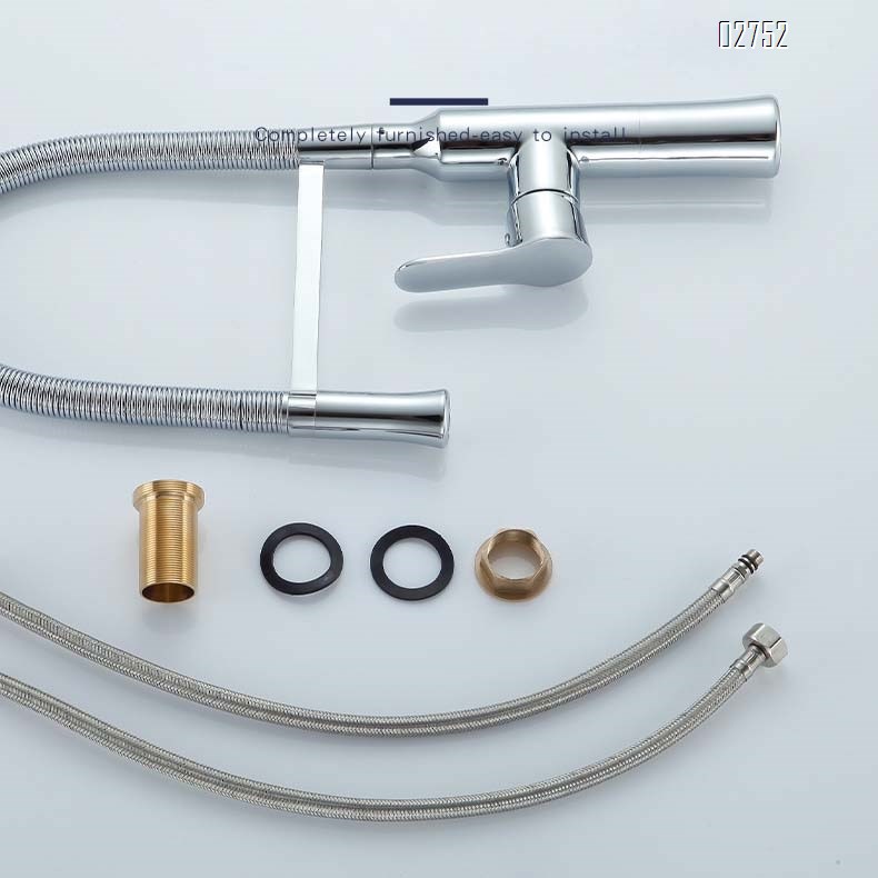 all brass pull-down cold and hot water Kitchen faucet sprayer for sink and washing dishes at home