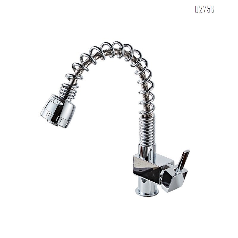 Cold and hot all Brass wash basin vegetable basin sink faucet spring  Multi-function pull-down kitchen faucet