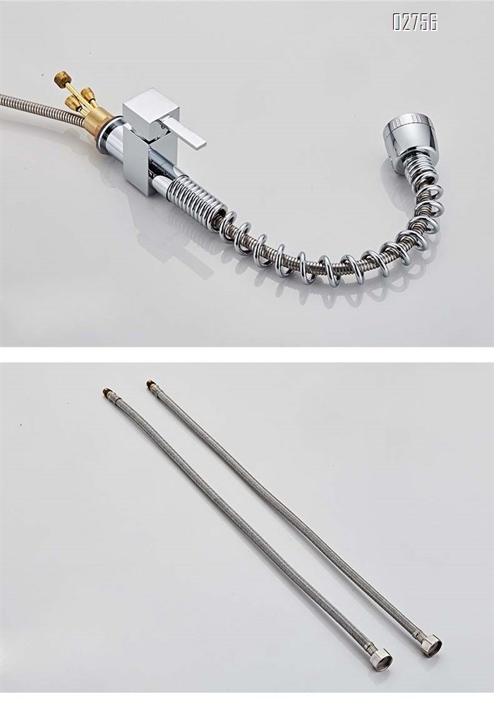 Cold and hot all Brass wash basin vegetable basin sink faucet spring  Multi-function pull-down kitchen faucet