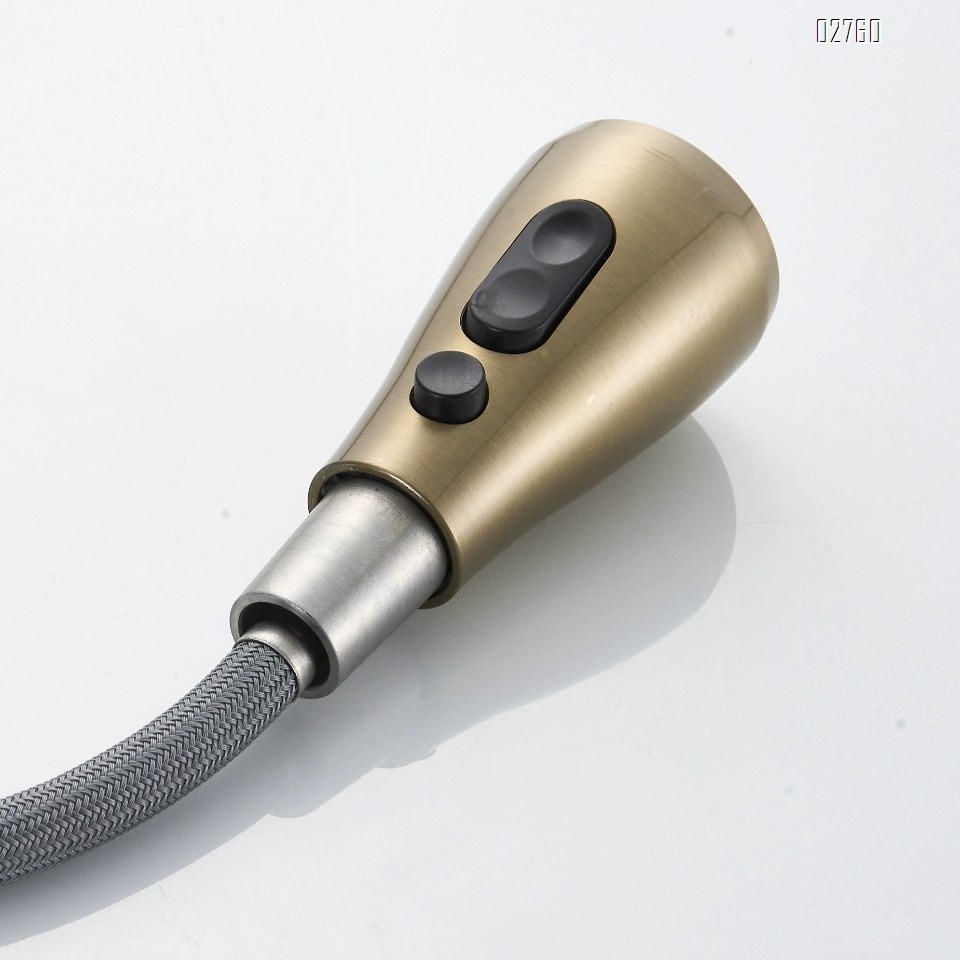 Full Brass golden pull-down kitchen faucet for cold and hot water wash basin sink for washing dishes wash basin faucet