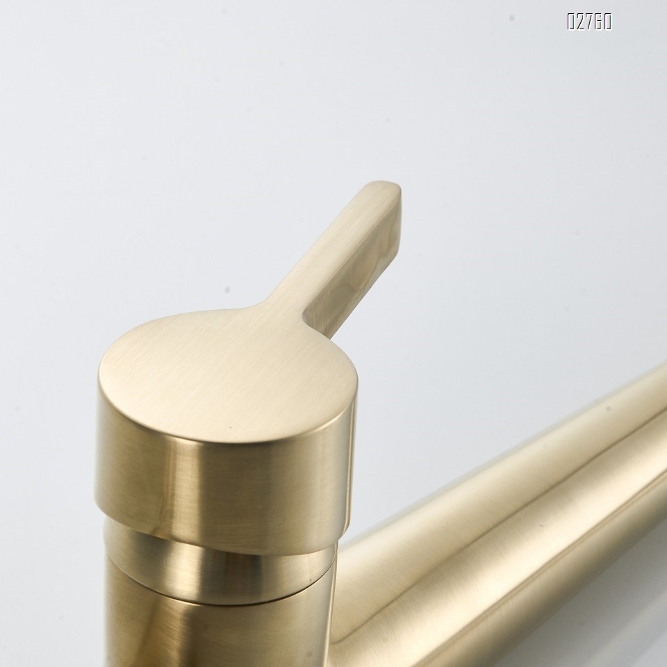 Full Brass golden pull-down kitchen faucet for cold and hot water wash basin sink for washing dishes wash basin faucet