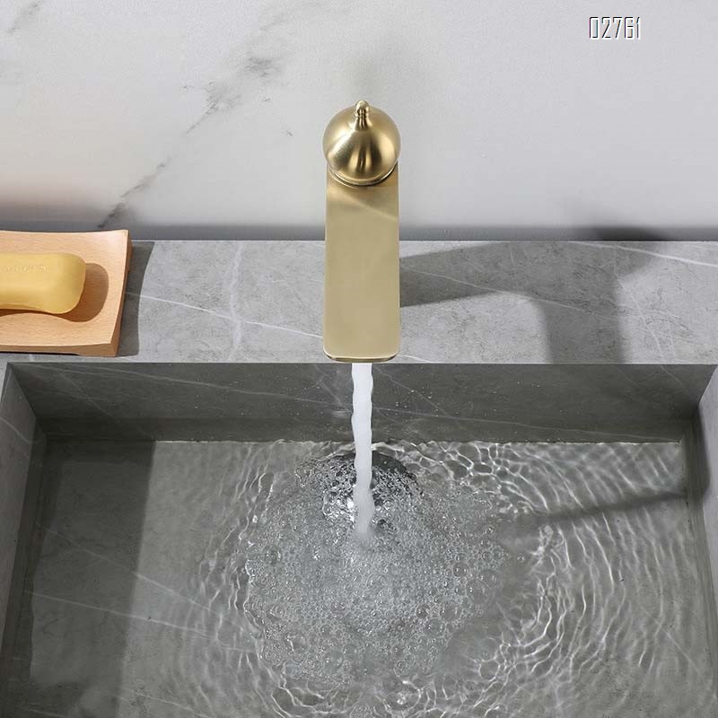 Stainless Steel Antique golden bathroom wash basin with digital infrared induction under-counter hot and cold mixing sensor faucet