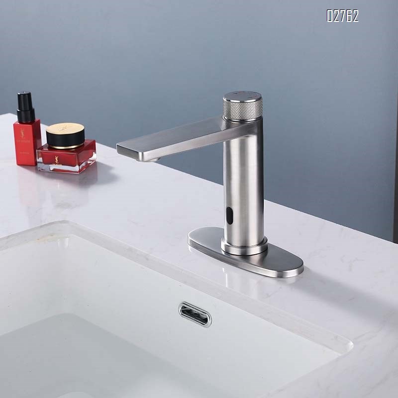 304 Stainless steel double control cold and hot induction infrared bathroom single hole wash induction sensor basin faucet