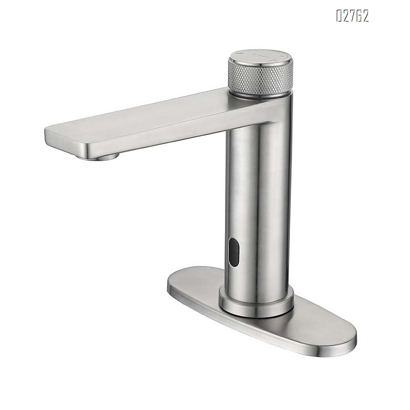 304 Stainless steel double control cold and hot induction infrared bathroom single hole wash induction sensor basin faucet