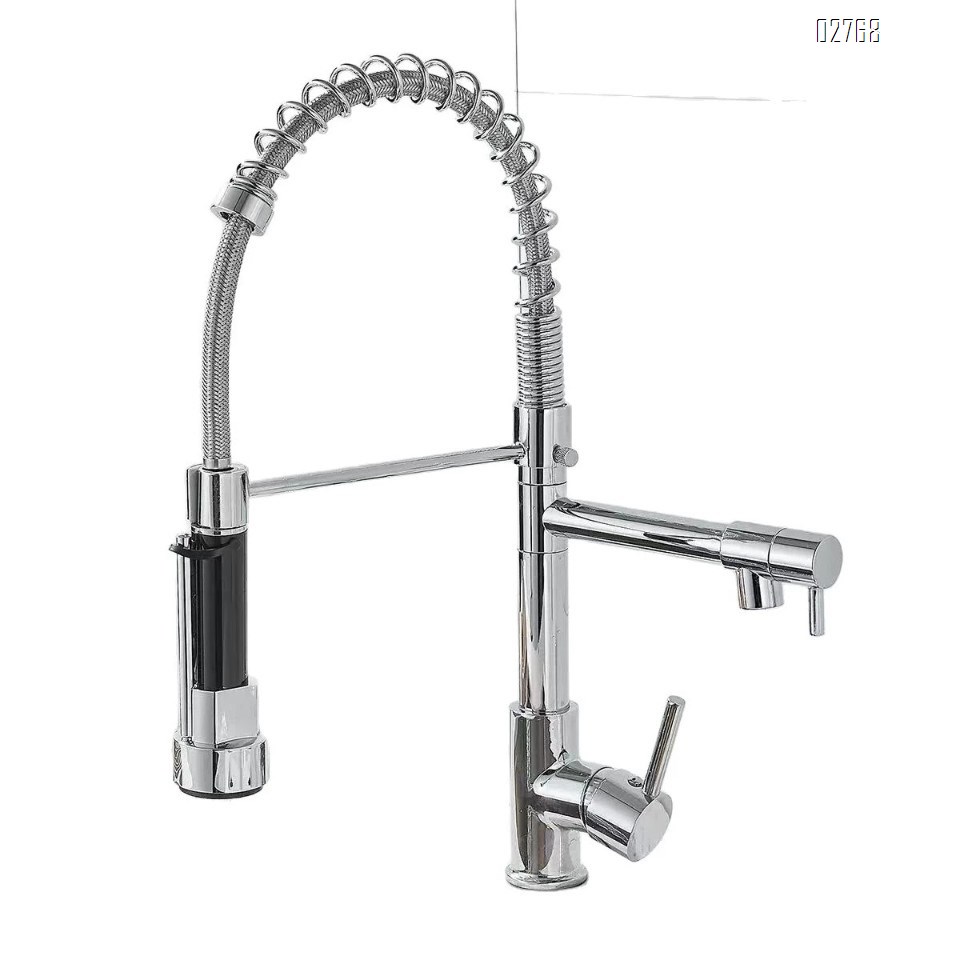 all Brass Cold and hot mixed water multi-functional spring sink pull-down kitchen faucet with Single handle and hole