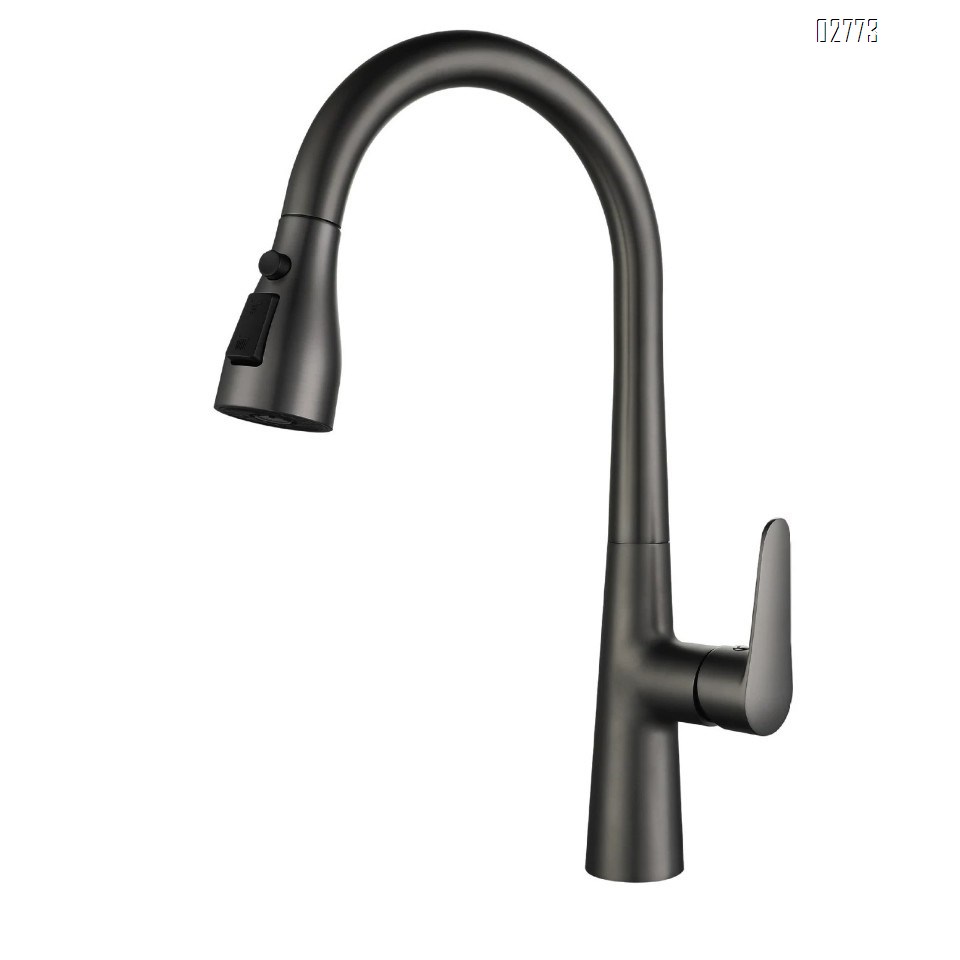 Multi-mode Zinc alloy pull-down rotating splash-proof kitchen faucet for home kitchen cold and hot water faucet