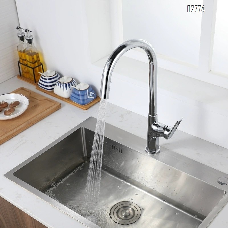 Pull-down Zinc alloy multi-mode kitchen faucet with cold and hot spray head for sink and wash basin faucet