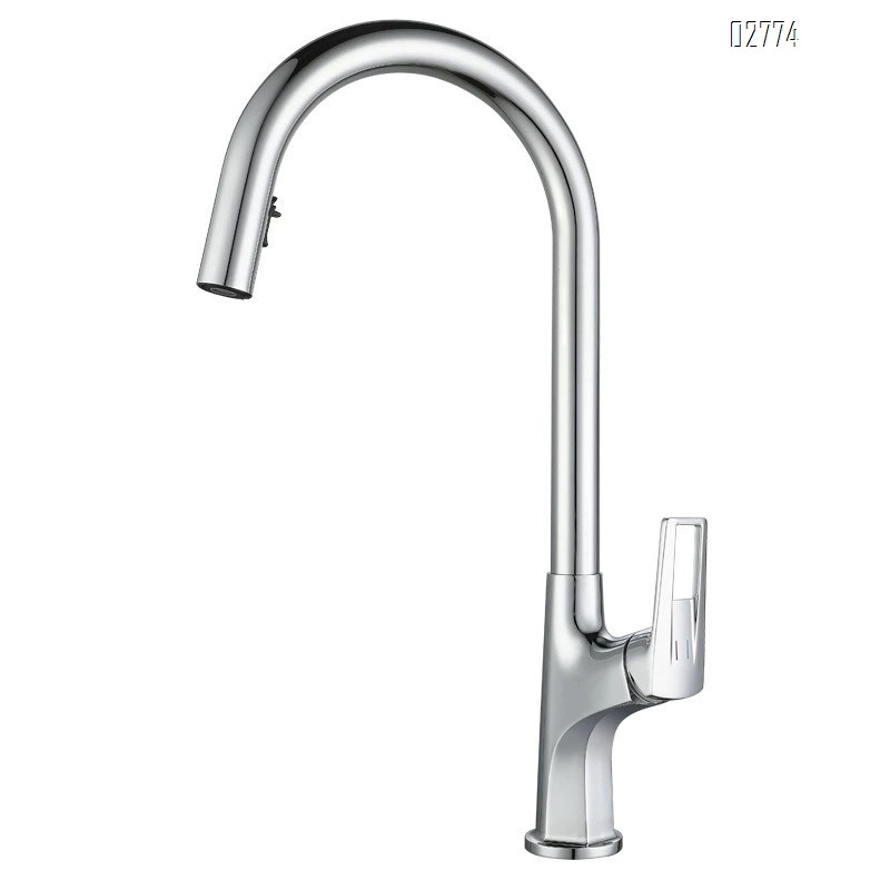 Pull-down Zinc alloy multi-mode kitchen faucet with cold and hot spray head for sink and wash basin faucet
