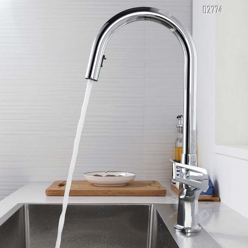 Pull-down Zinc alloy multi-mode kitchen faucet with cold and hot spray head for sink and wash basin faucet