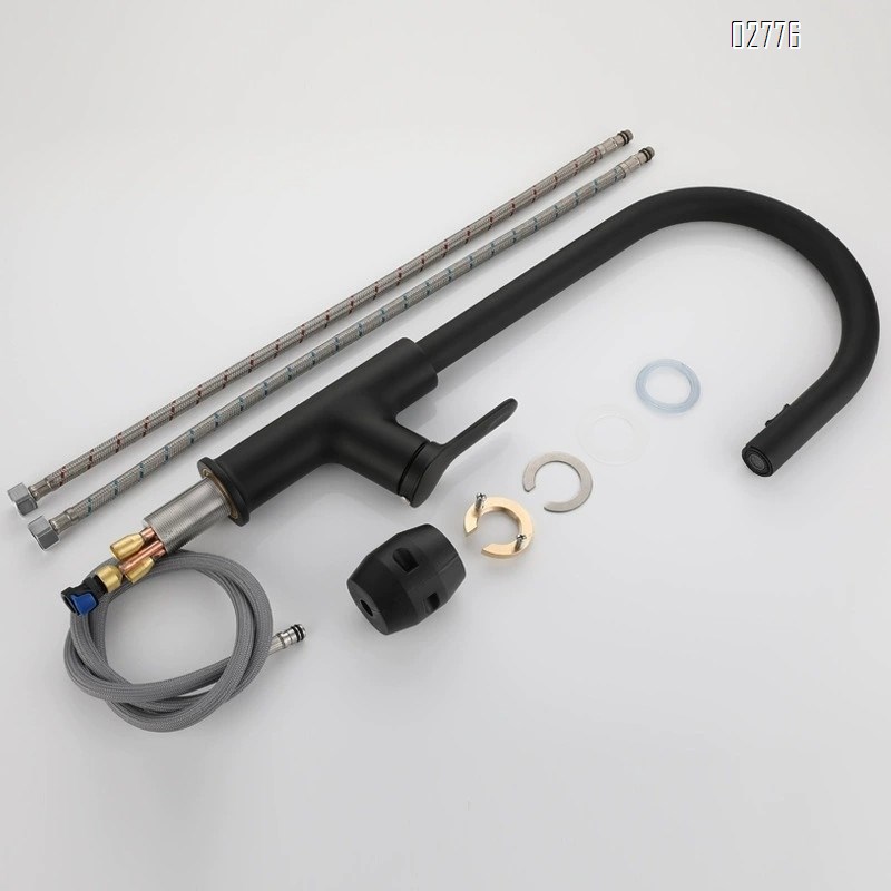 Zinc Alloy pull-down Kitchen Faucet Gun Gray with hot and cold water tap for washing dishes home use rotating pressure increase