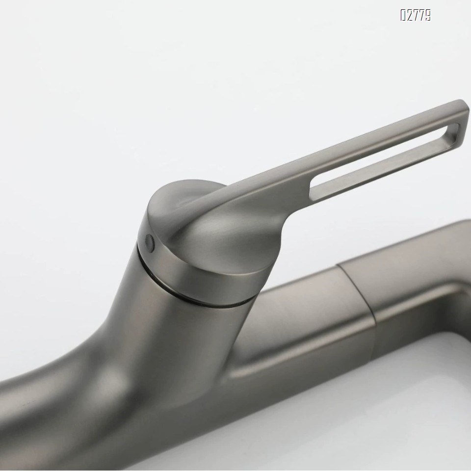 Zinc Alloy Pull-out multi-functional lifting faucet cold and hot faucet bathroom gunmetal gray wash basin Chrome finishied faucet