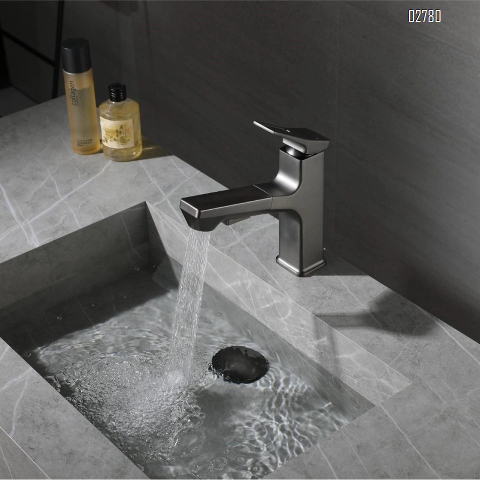 Luxury Zinc Alloy Pull-out minimalist baisn  faucet cold and hot water bathroom wash for toilet  basin faucet