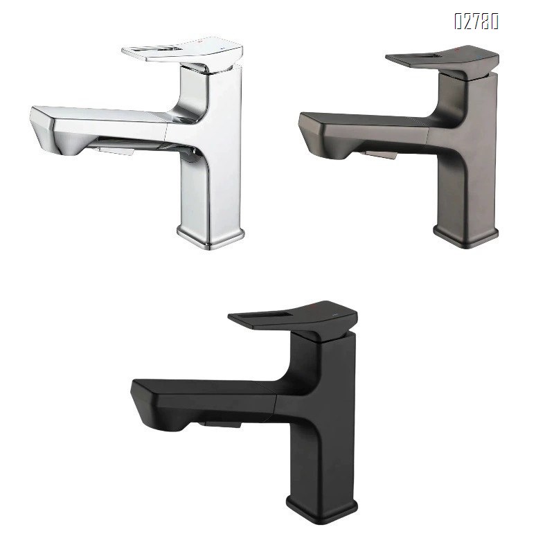 Luxury Zinc Alloy Pull-out minimalist baisn  faucet cold and hot water bathroom wash for toilet  basin faucet