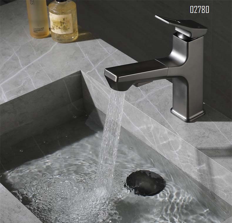 Luxury Zinc Alloy Pull-out minimalist baisn  faucet cold and hot water bathroom wash for toilet  basin faucet
