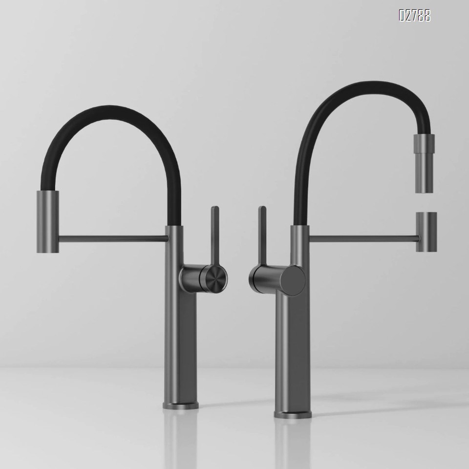 Full Brass double mode kitchen faucet 360 degree rotatable multi-directional wash basin sink cold and hot water tap