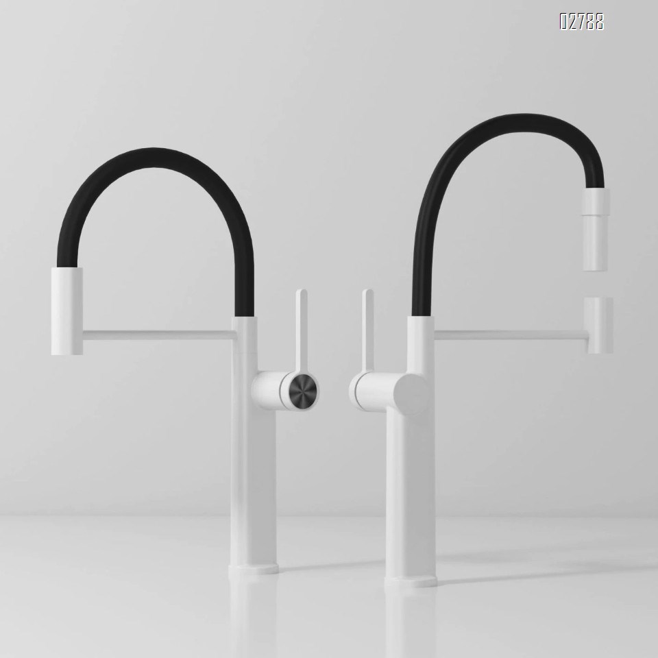 Full Brass double mode kitchen faucet 360 degree rotatable multi-directional wash basin sink cold and hot water tap