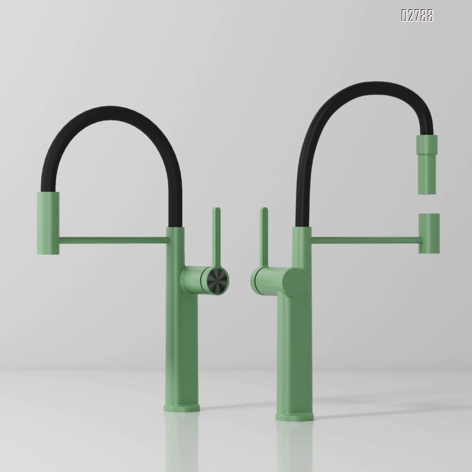 Full Brass double mode kitchen faucet 360 degree rotatable multi-directional wash basin sink cold and hot water tap