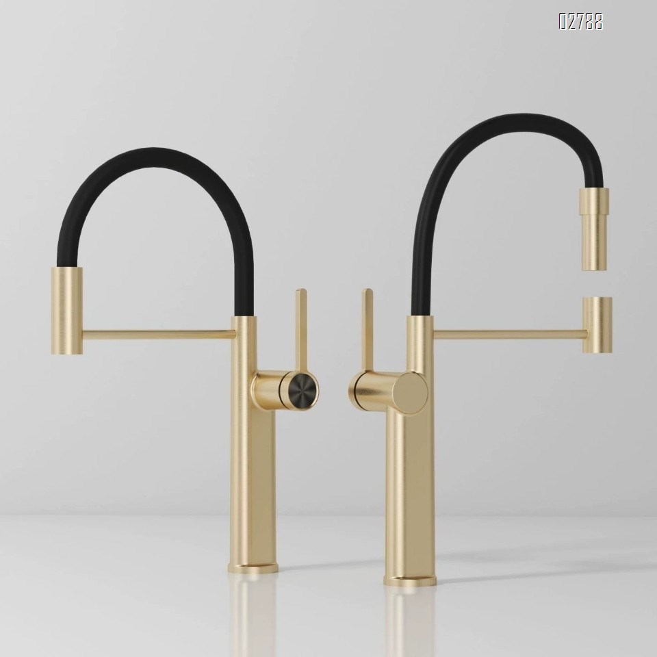 Full Brass double mode kitchen faucet 360 degree rotatable multi-directional wash basin sink cold and hot water tap