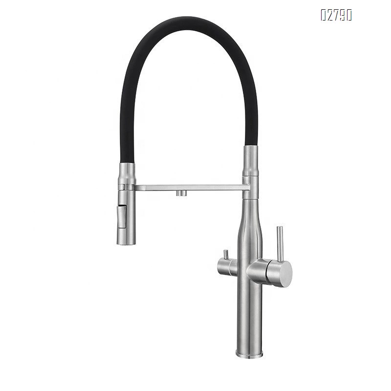 304 stainless steel brushed kitchen faucet water purifier three-in-one wash basin sink cold and hot water faucet