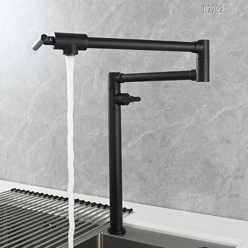 all Brass double switch folding faucet vertical kitchen stove balcony single cold water faucet with Chrome Finished