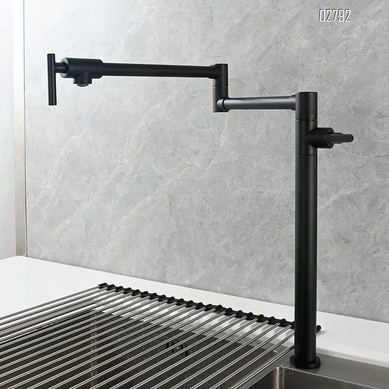 all Brass double switch folding faucet vertical kitchen stove balcony single cold water faucet with Chrome Finished