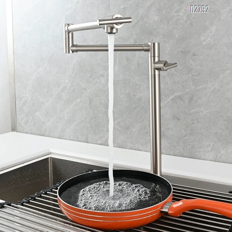 all Brass double switch folding faucet vertical kitchen stove balcony single cold water faucet with Chrome Finished