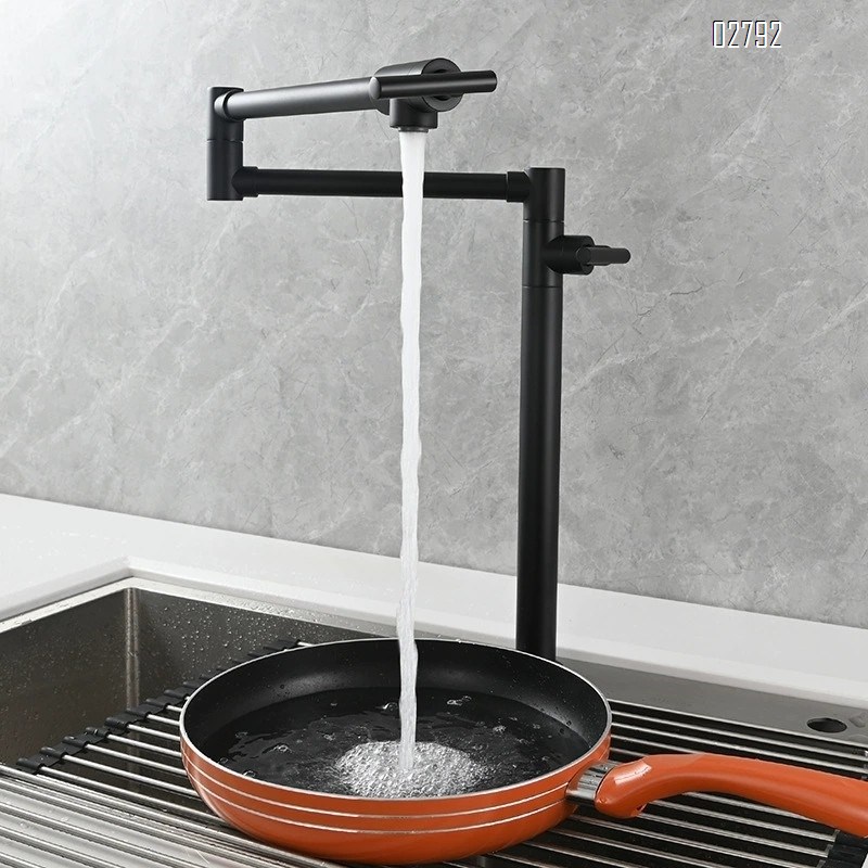 all Brass double switch folding faucet vertical kitchen stove balcony single cold water faucet with Chrome Finished