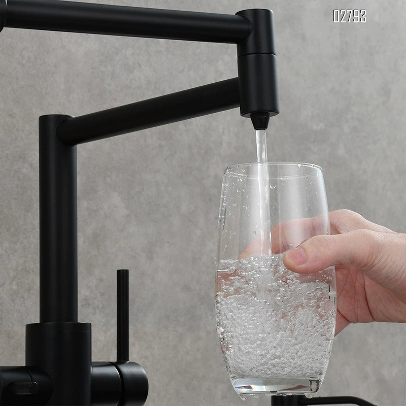 Brass folding kitchen faucet with cold and hot water two-in-one for pure water and regular water extended faucet for sinks and vegetable