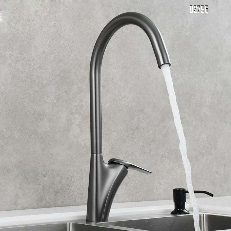 all Brass kitchen faucet with cold and hot water tap swivel spout for sink and basin for home use Chrome Finished