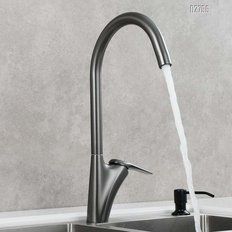 all Brass kitchen faucet with cold and hot water tap swivel spout for sink and basin for home use Chrome Finished