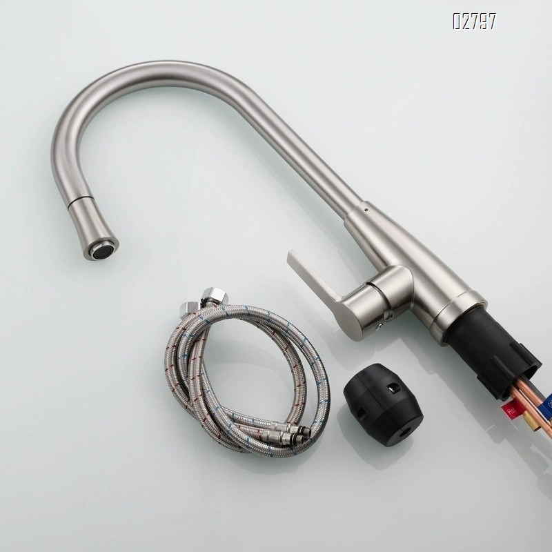 Luxury All Brass Pull-down KItchen Faucet Cold and hot water tap bathroom for basin washing tap Brushed Finished