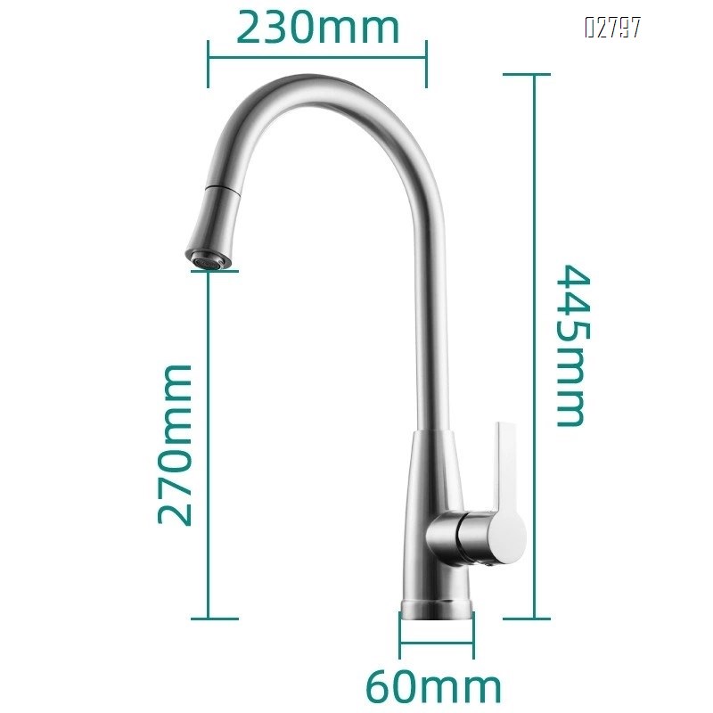 Luxury All Brass Pull-down KItchen Faucet Cold and hot water tap bathroom for basin washing tap Brushed Finished