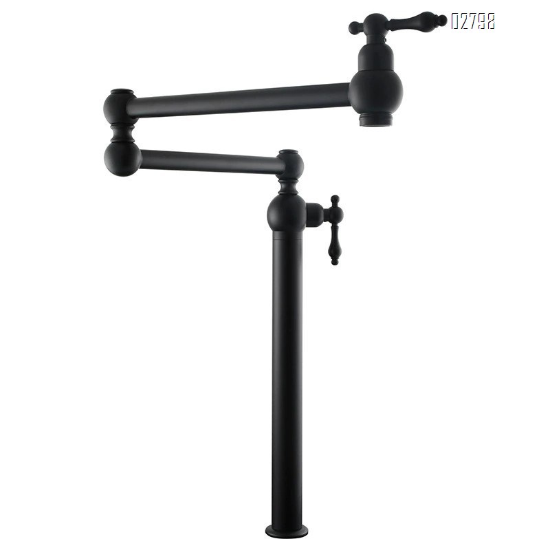 Luxury all Brass single cold folding  kitchen faucet stove double switch antique finished faucet