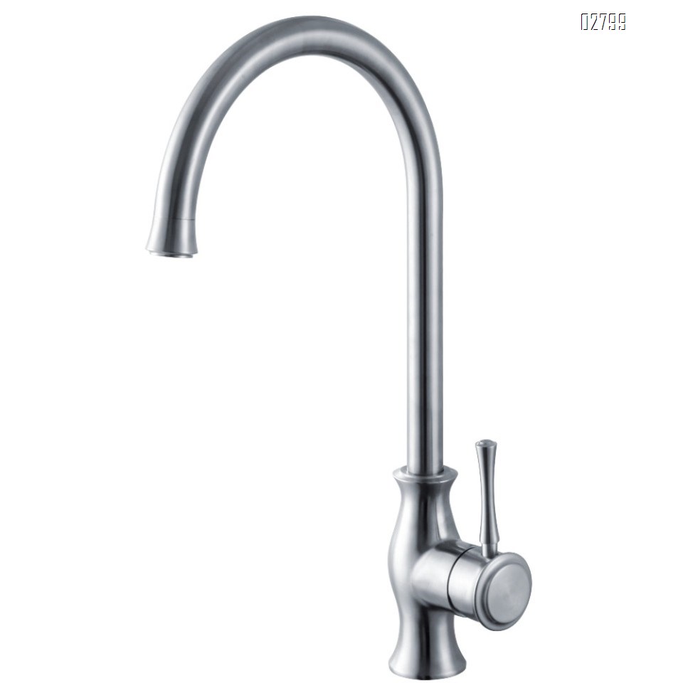 304 stainless steel American simple single hole casting thickening thickening cold and hot kitchen sink faucet