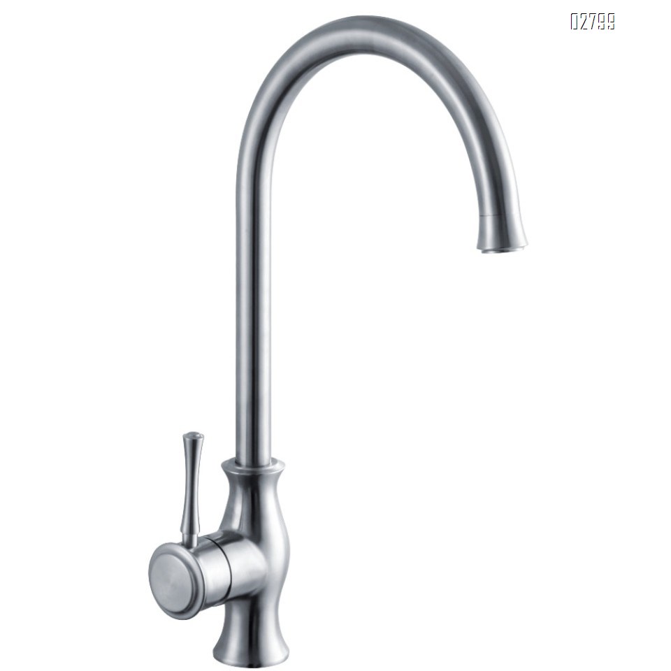 304 stainless steel American simple single hole casting thickening thickening cold and hot kitchen sink faucet