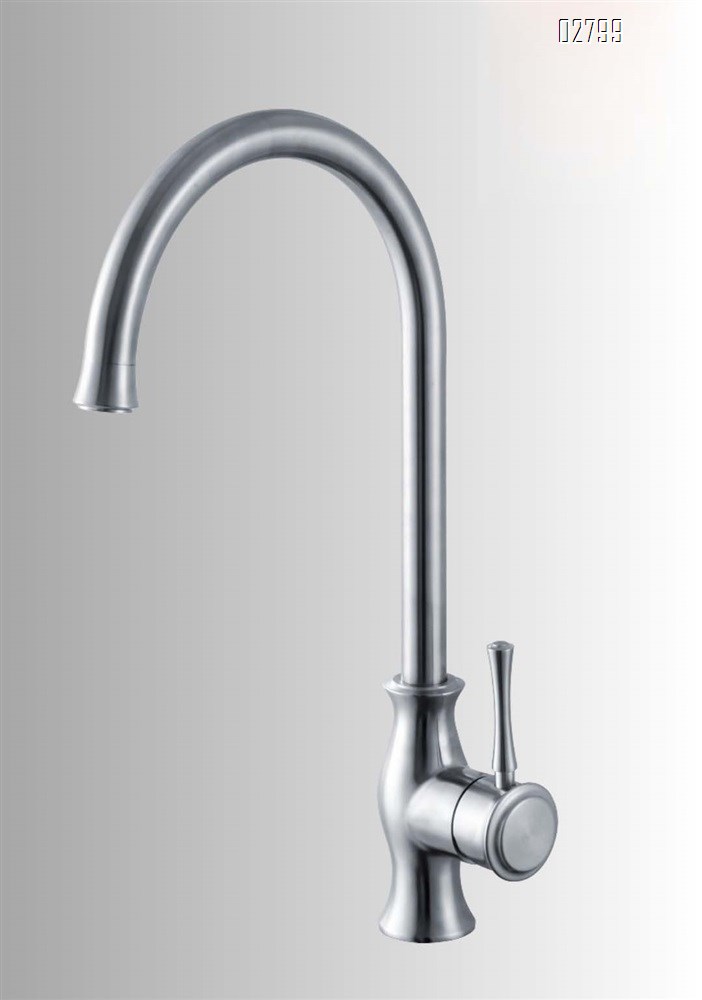 304 stainless steel American simple single hole casting thickening thickening cold and hot kitchen sink faucet