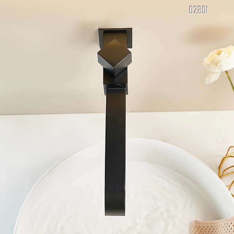 Thickened full brass ivory white single cold water wall-mounted faucet and extendable rotatable  sink tap plated finished