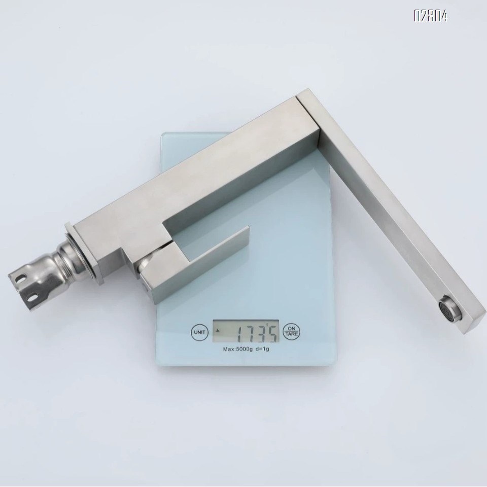 304 stainless steel square sink kitchen faucet with splash guard and rotatable cold and hot water mixing faucet for home use